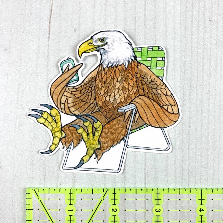 Sarah Draws Things - Wholesale Sticker - Eagle Beer Vinyl Sticker1