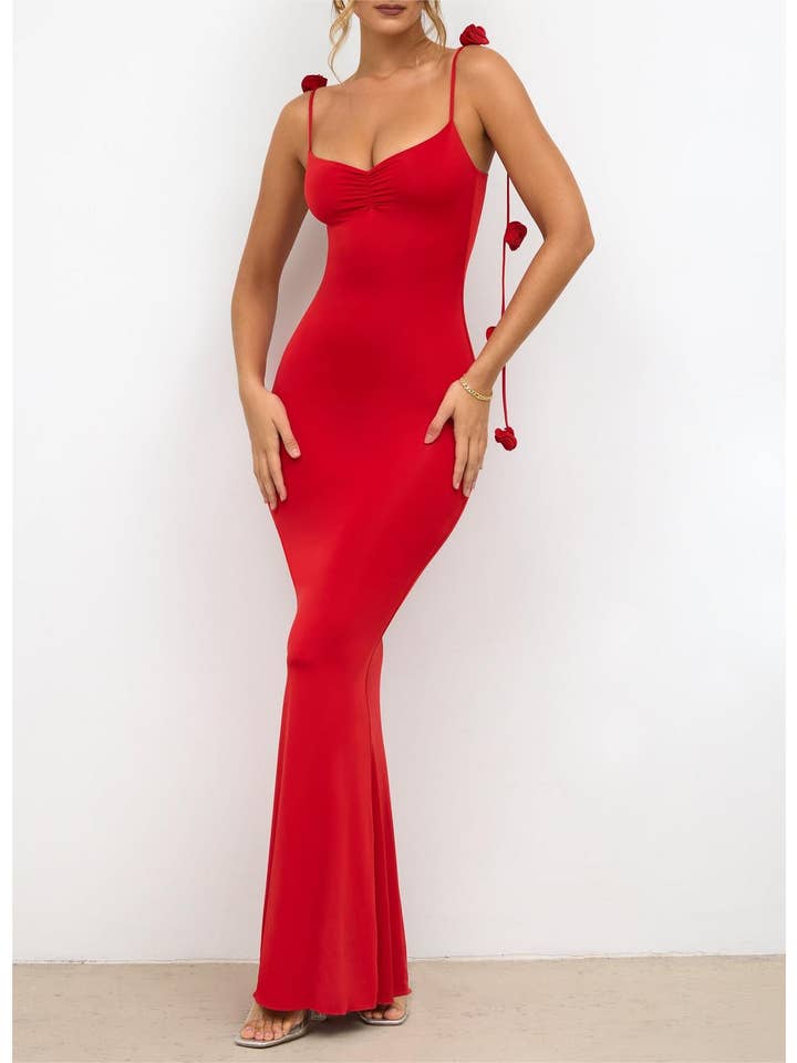 Rosa Clothing - Wholesale Gown - Women's - Evening backless rose fishtail dress33