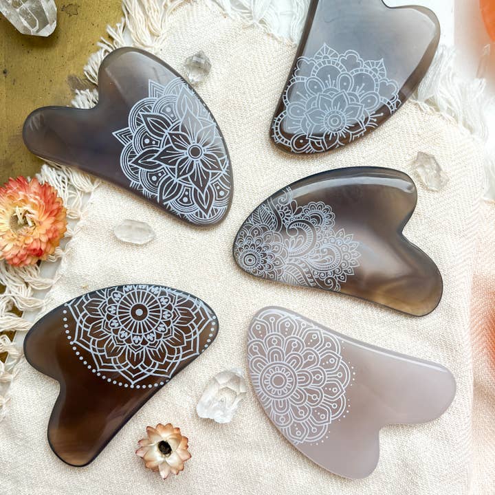 Fractalista Designs - Wholesale Gua Sha Tool - Agate Carnelian Gua Sha Stone Facial Massage Wand Spa Gift6
