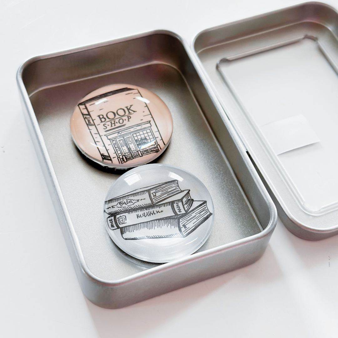 So Thoughtful Gifts - Wholesale Magneet - Boekwinkel Blikset met glazen magneet 2