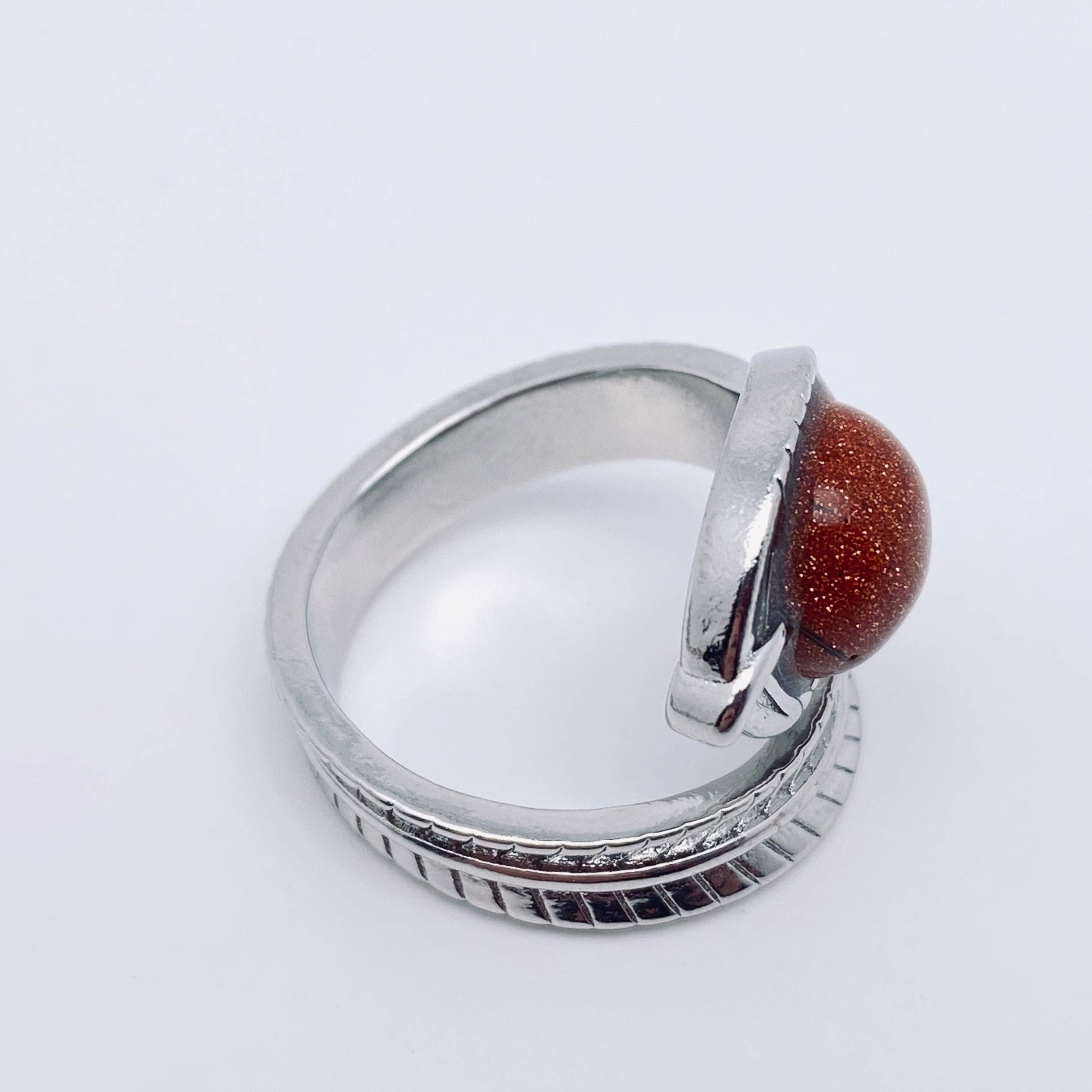 Mio Queena - Vente Bague de cocktail/de cérémonie - Bague réglable en pierre naturelle multi-style - CS6