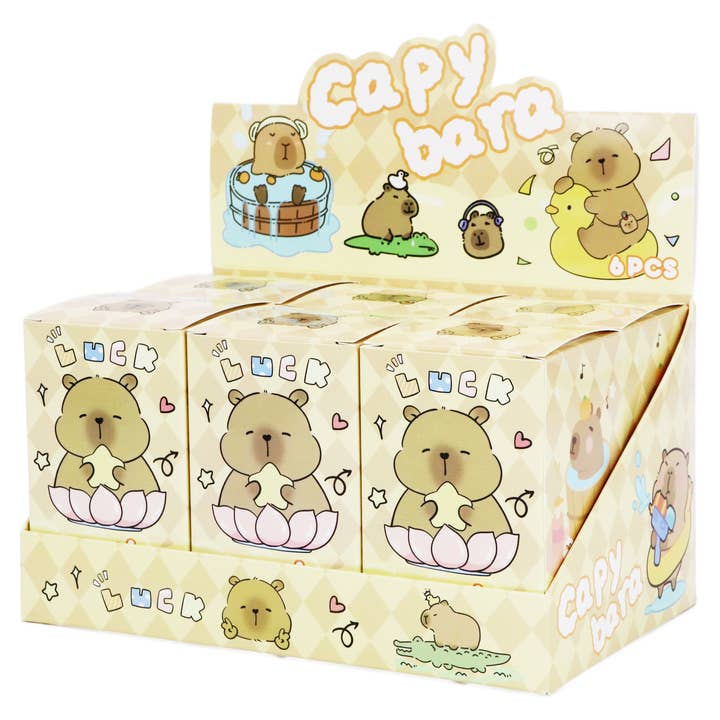 Cap Zone - Wholesale Decorative Figurine - Capybara PVC Figurine Blind Mystery Box - 6 pcs