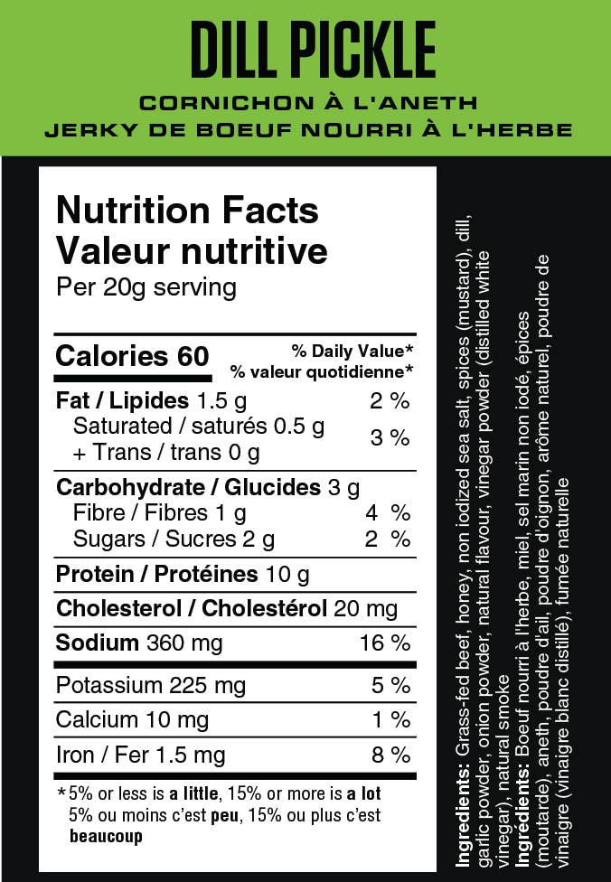 Carzan Local Meats - Vente Viande séchée - Barres de jerky au cornichon à l'aneth3