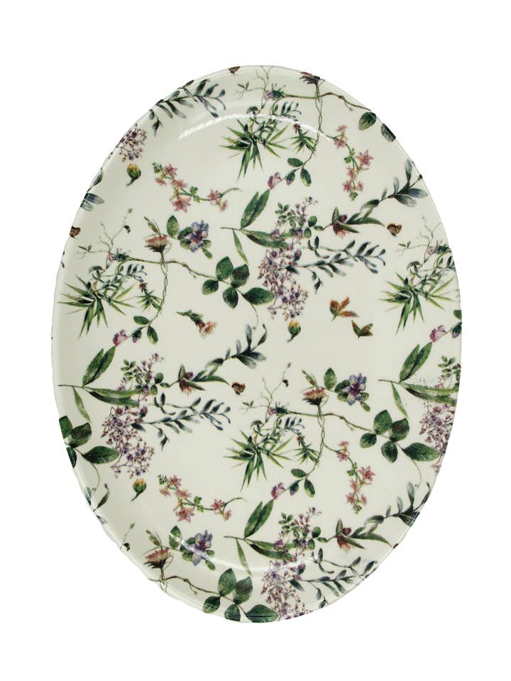 Oval Platter Wild Flora for wholesale by Pó de Barro