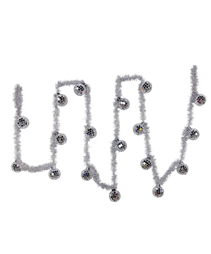 Kurt S. Adler, Inc. - Vente Pompons décoratifs/décorations murales - Guirlande de boules en miroir de verre de 6'0