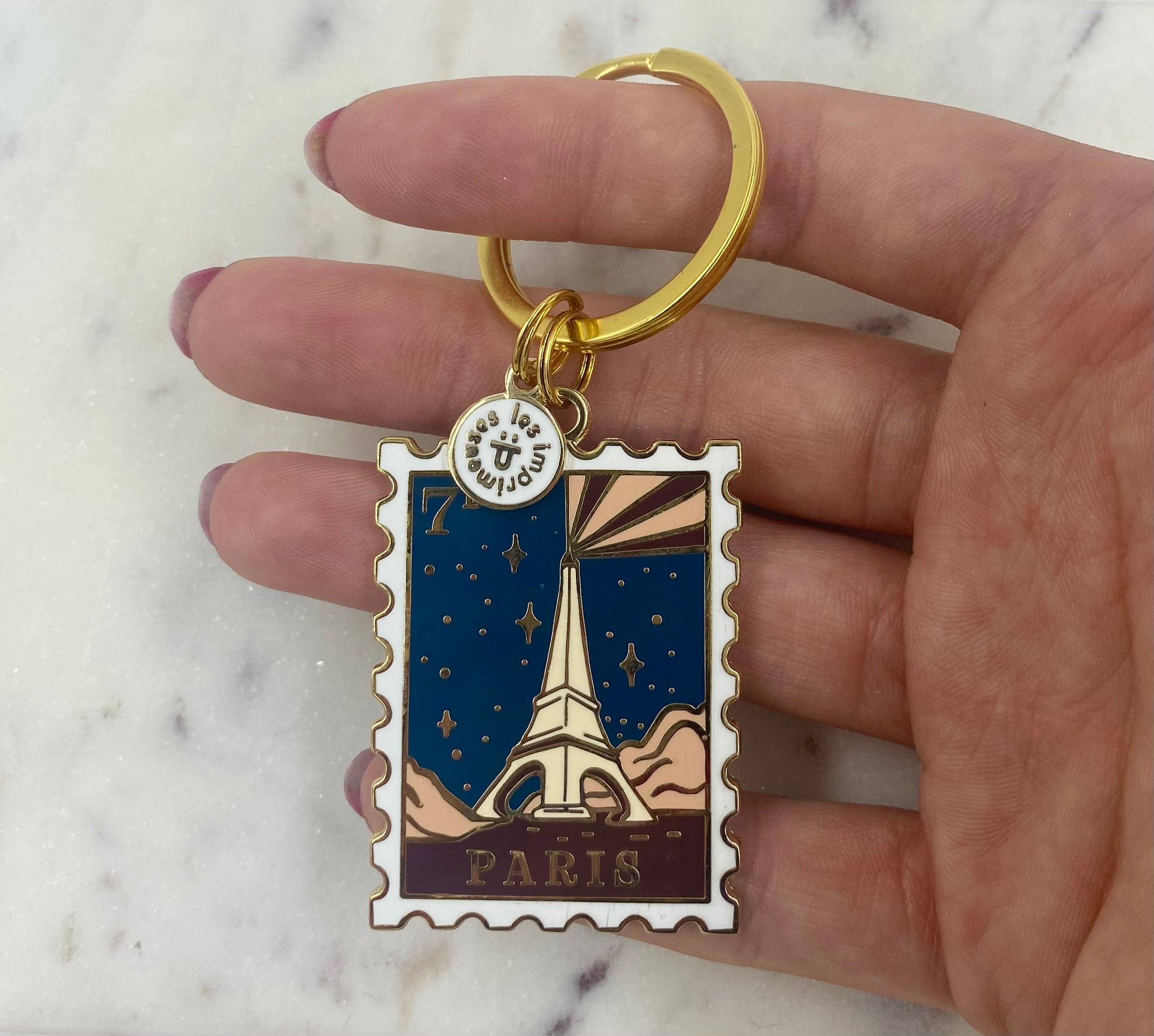 LES IMPRIMEUSES - Wholesale Keychain - Unisex - Keychain Stamp Paris 7th - Under the Sky of Paris3