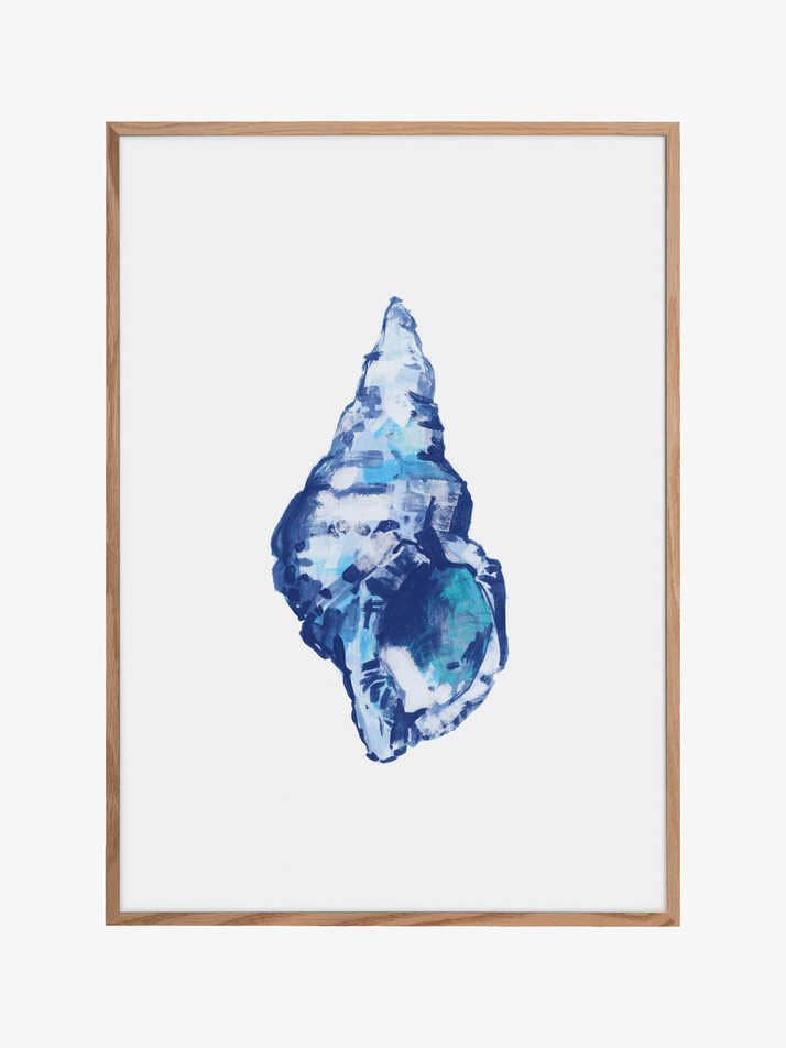 Blå muslingeskal på hvid baggrund nr. 2 for engroshandel hos Pictufy Wholesale