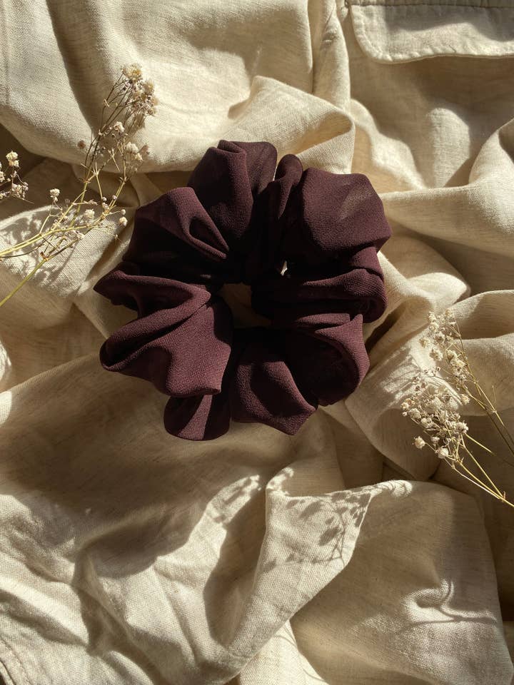 XL Dark Brown Chiffon Scrunchie for wholesale by ByAmerjit