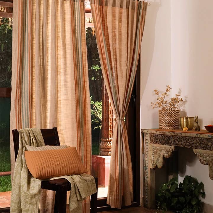 Marigold Ivory Cotton Door Curtain |7ft| Pack of 1 for wholesale on Faire