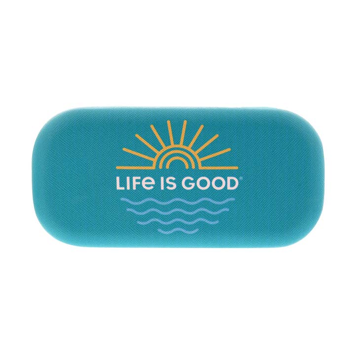 Sunglass Case - "Good Vibes" - Teal for wholesale by Life is Good Eyewear