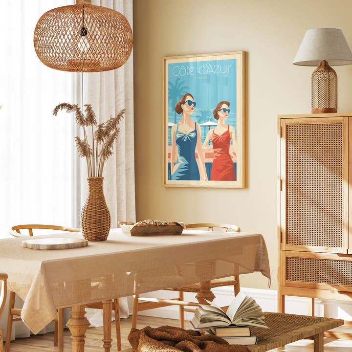 Olahoop Travel Posters - Wholesale Poster - French Riviera Travel Poster - Ladies1