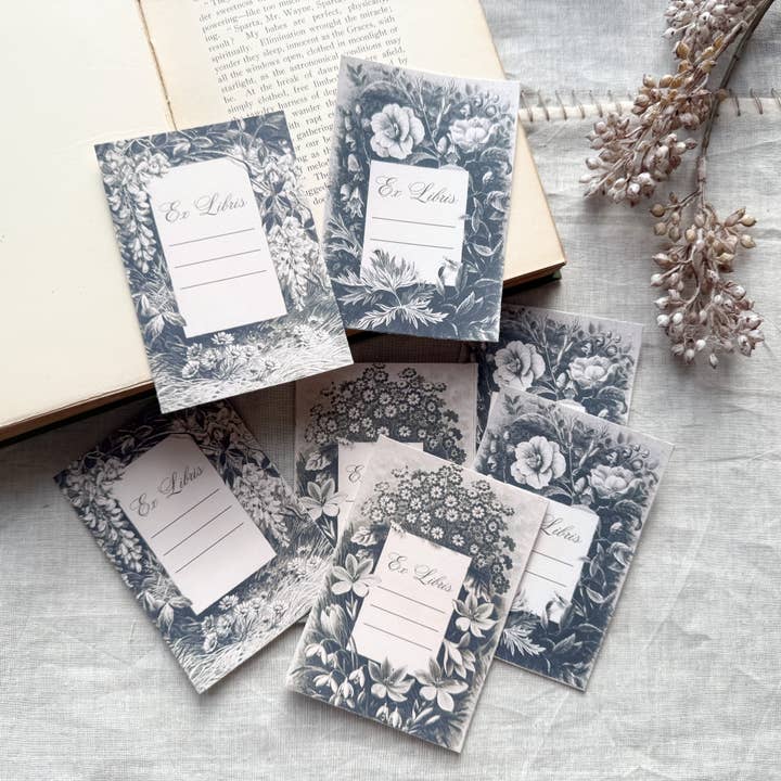 A House of Books - Wholesale Book Plate - Bookplate Pack- Book Related Gifts- Grayscale1