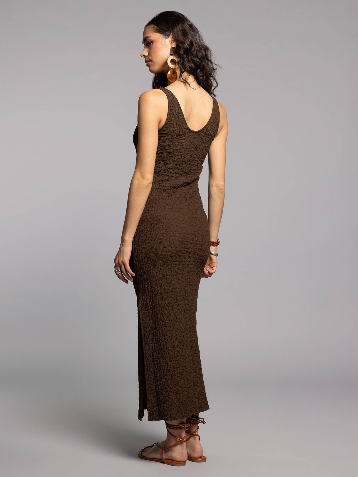 CHOCOLATE Crinkle Maxi Dress - TWILA MAXI DRESS for wholesale on Faire2