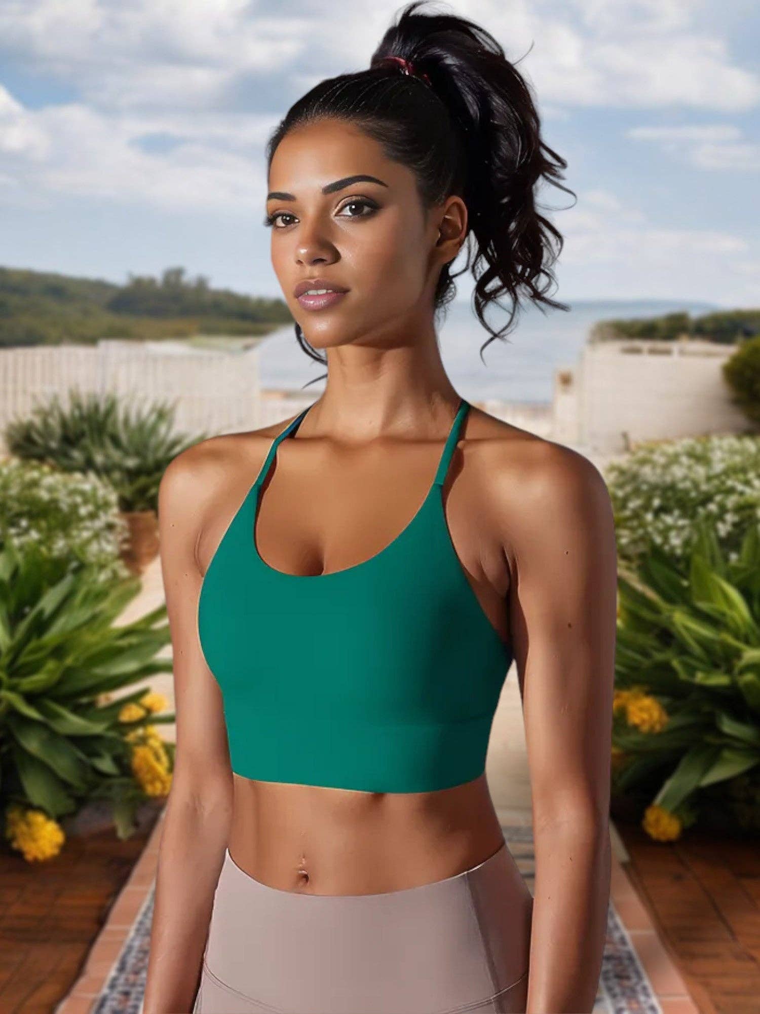 Active by Anna-Kaci – wholesale Sports bra – Women's – Strappy Back Sports Bra with Scoop Neckline9