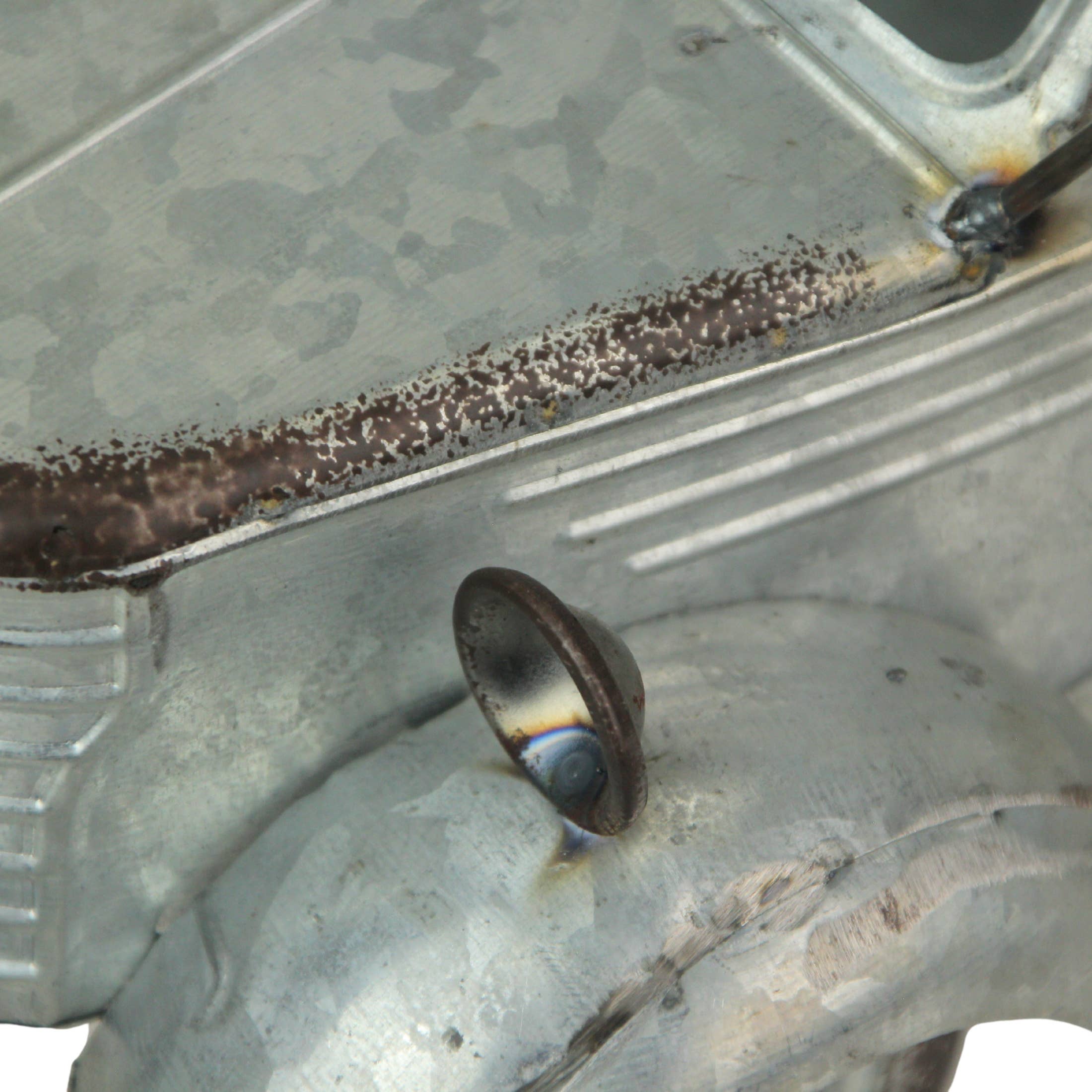 Zeckos - Wholesale Planter Box - Distressed Galvanized Silver Vintage Truck Metal Planter4