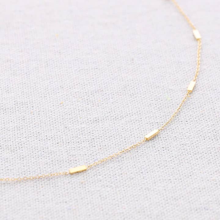 Rechthoekige stalen halsketting met kralen voor wholesale door Sonata