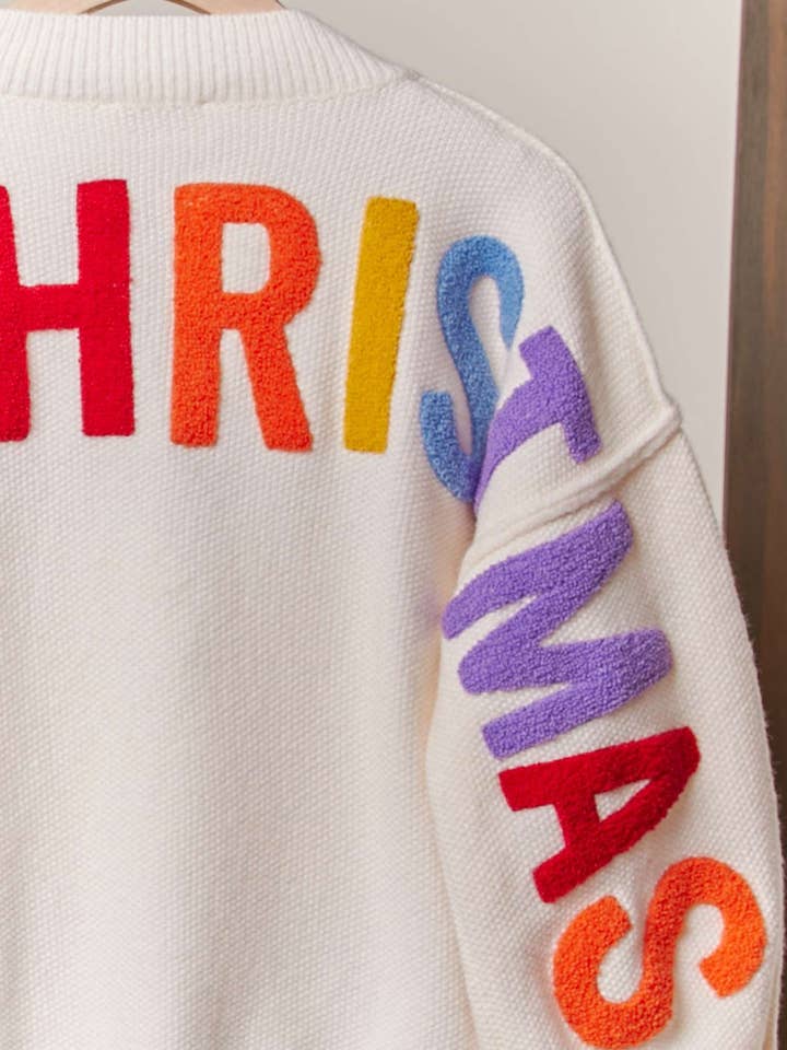 Mello. - Wholesale Knit Sweater - Women's - Oversize Christmas Sweater with Lettering8