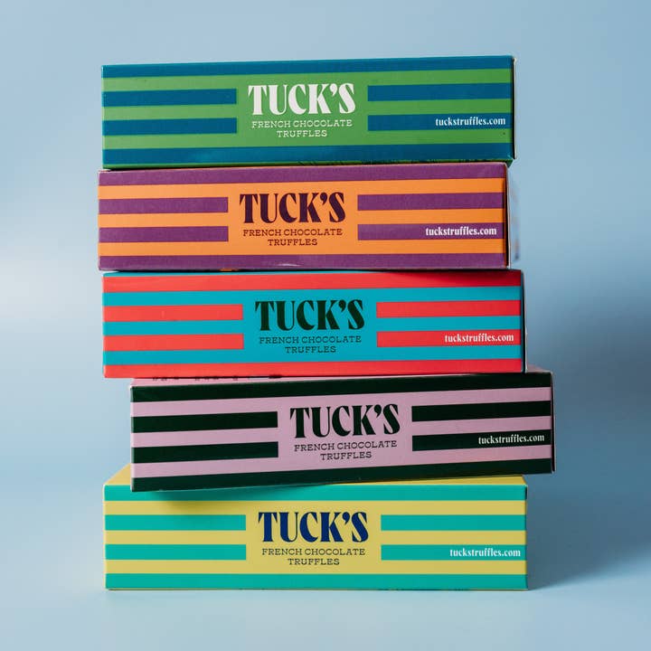 Tuck's Truffles – wholesale Chokladkartong – Blandade chokladtryffellådor (3 smaker, 4 lådor vardera)0