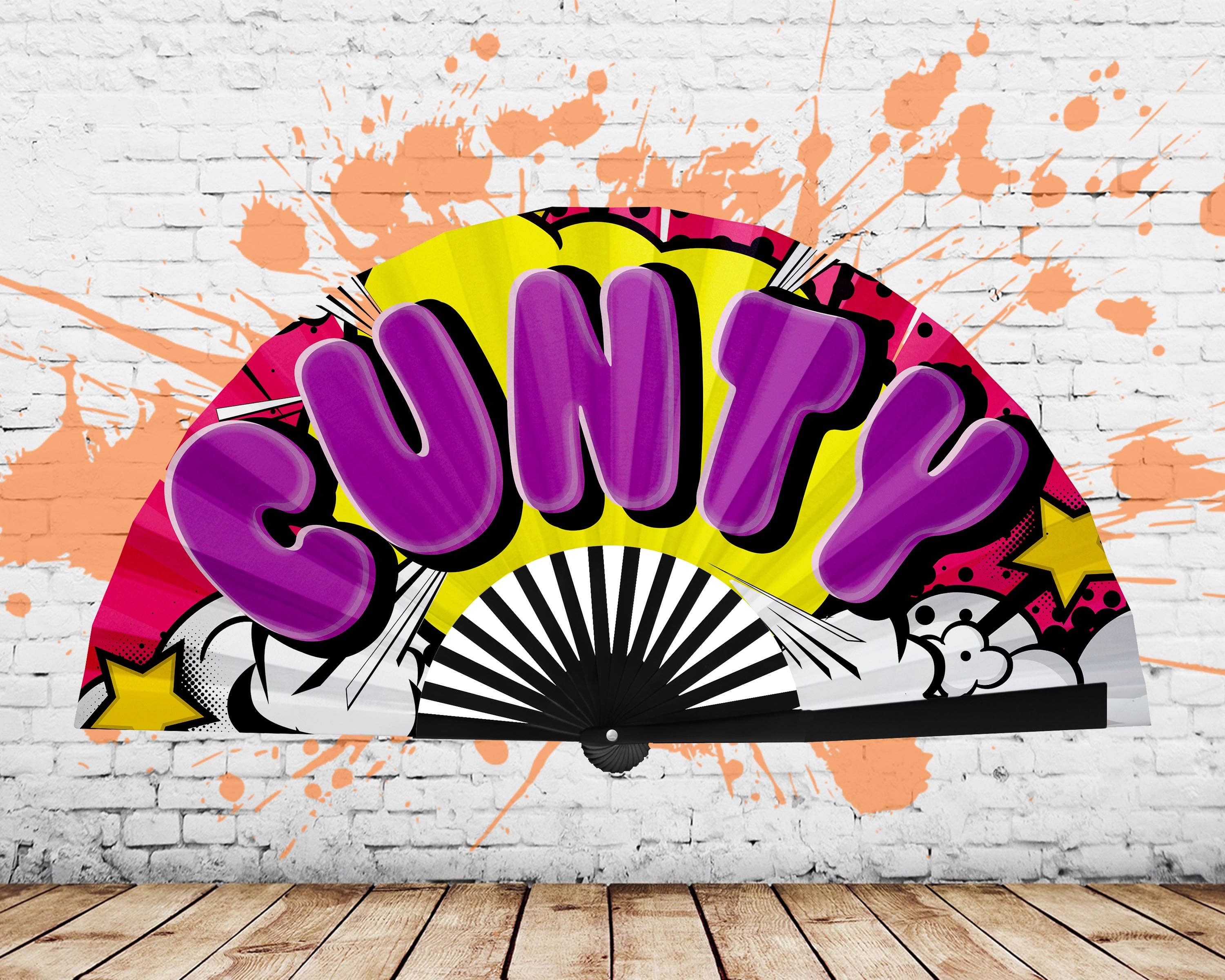 Expression Tees - Wholesale Handheld Folding Fan - Drag Queen Clack Fan, Cunty Fan, Pride Hand Fan, Fancy Fan, Line Dancing Folding Fan, Rave Fan - Large 26 Inch Foldable Fan4