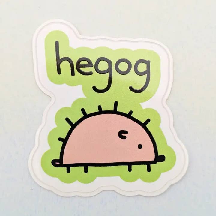 Hegog - Autocollant vinyle 2" Hérisson mal dessiné pour la vente par Just Peachy Press