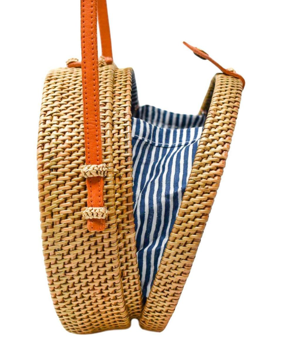 POPPY + SAGE - Wholesale Crossbody Bag - Women's - Camilla Round Rattan Bag - Natural0