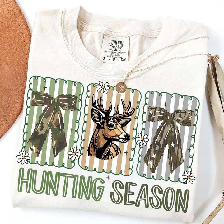 Glaime - Wholesale T-Shirt (Graphic) - Women's - Retro Camo Hunting Season Comfort Colors T-shirt, Sweater0