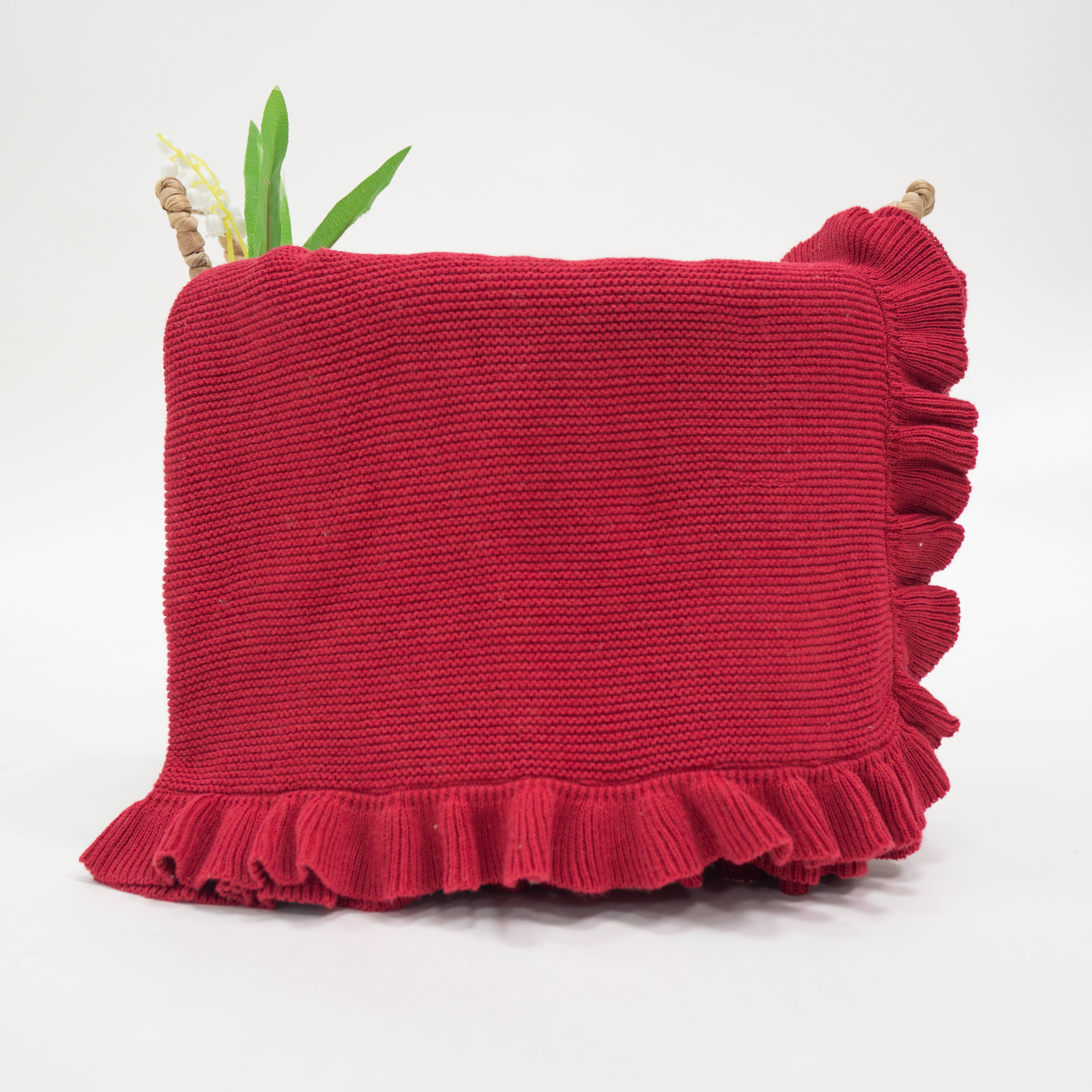 SwaddleAn - Wholesale Bedding Blanket - Kids & Baby - SwaddleAn Ruffled Knit Baby Blanket - 100% Cotton5