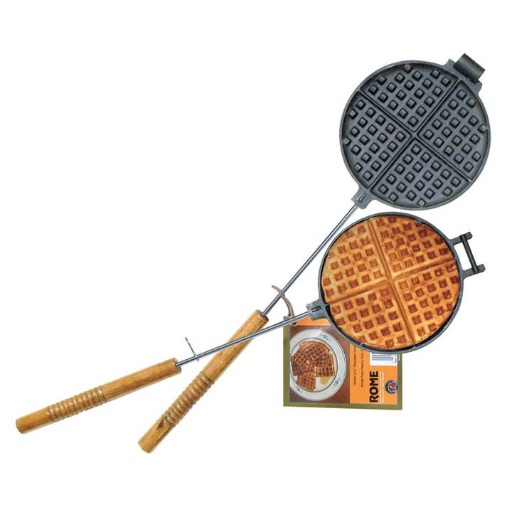 Rome Outdoor Cookware - Wholesale Kitchen Appliance - Chuckwagon Waffle Iron - Cast Iron By Rome #1028