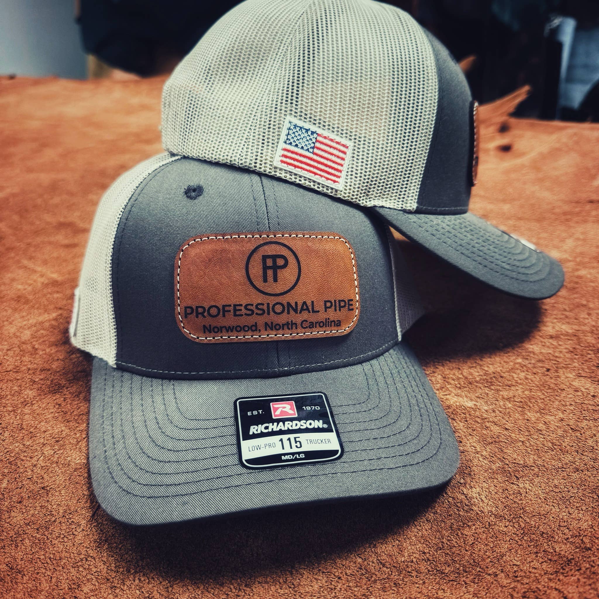 NDesigns Leather - Wholesale Trucker Hat - Unisex - Add on: American Flag Patch On Side of Hat2