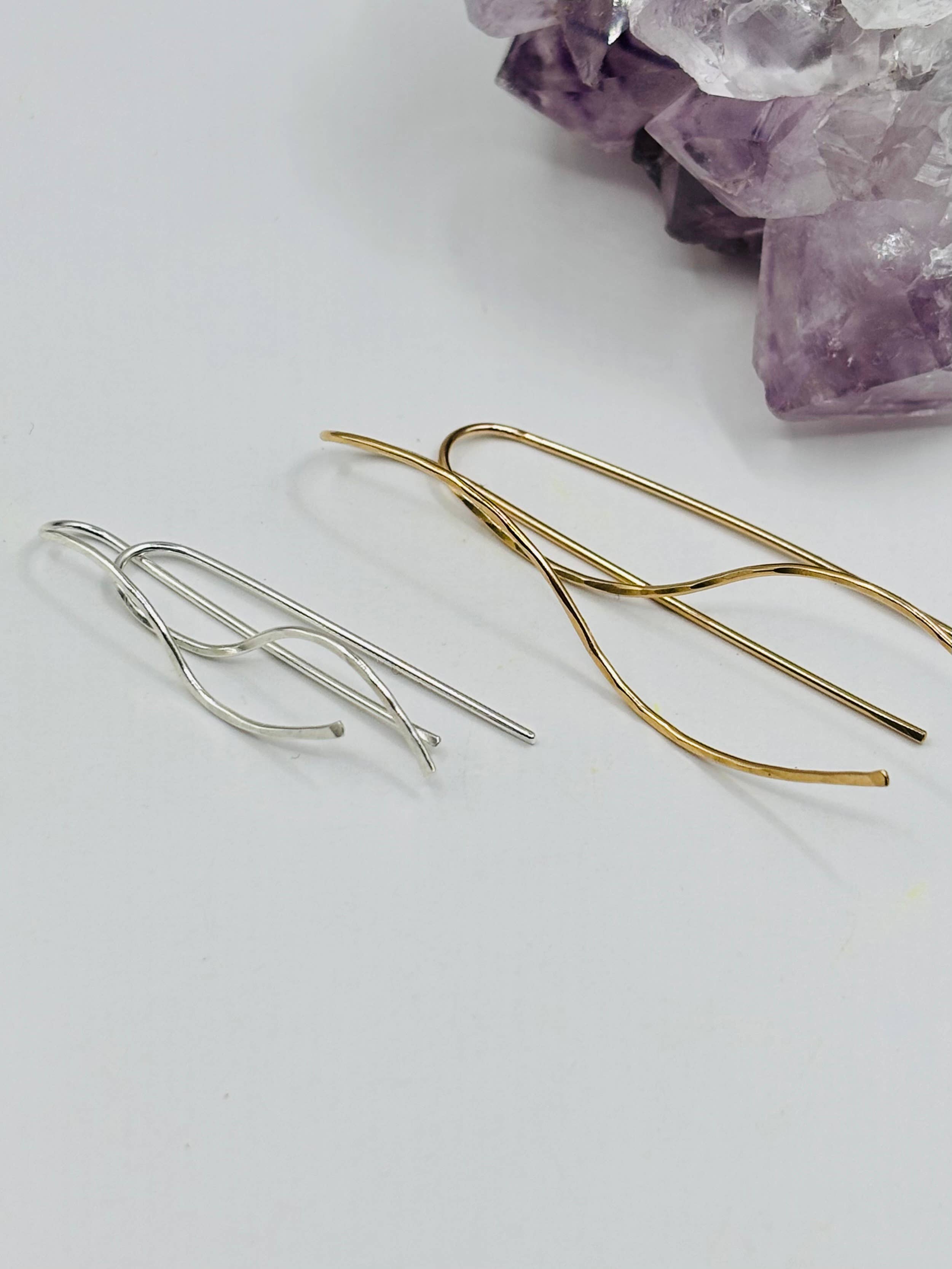Rachel Renee Jewelry - Wholesale Dangle Earrings - FLORA Mini Tendril Threaders and Ear Climbers 7