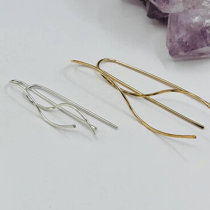 Rachel Renee Jewelry - Wholesale Dangle Earrings - FLORA Mini Tendril Threaders and Ear Climbers 7