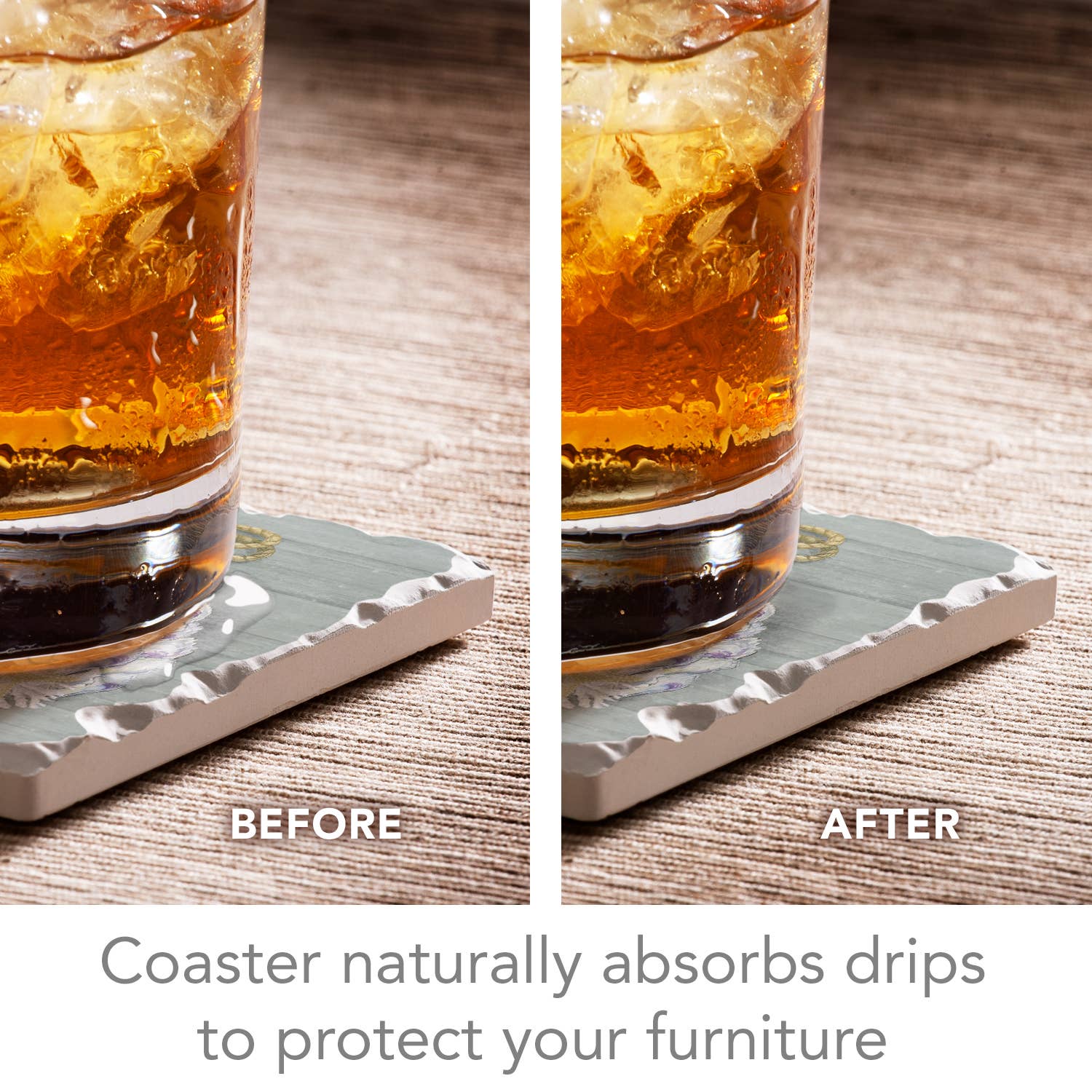 Conimar Promotions - Wholesale Coasters - Oyster Wreath 4 Pack Stone Coasters in Wooden Holder  4