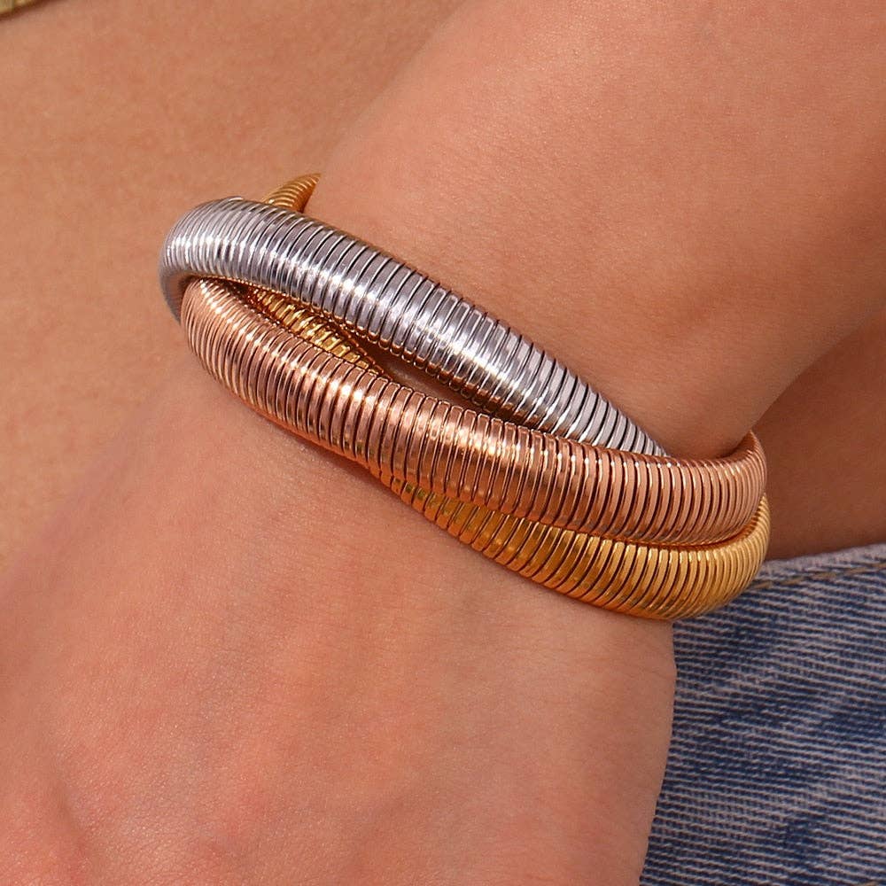 Kosa Jewels - Wholesale Bangle Bracelet - CLEMENTINE Triple Cobra Bracelets7