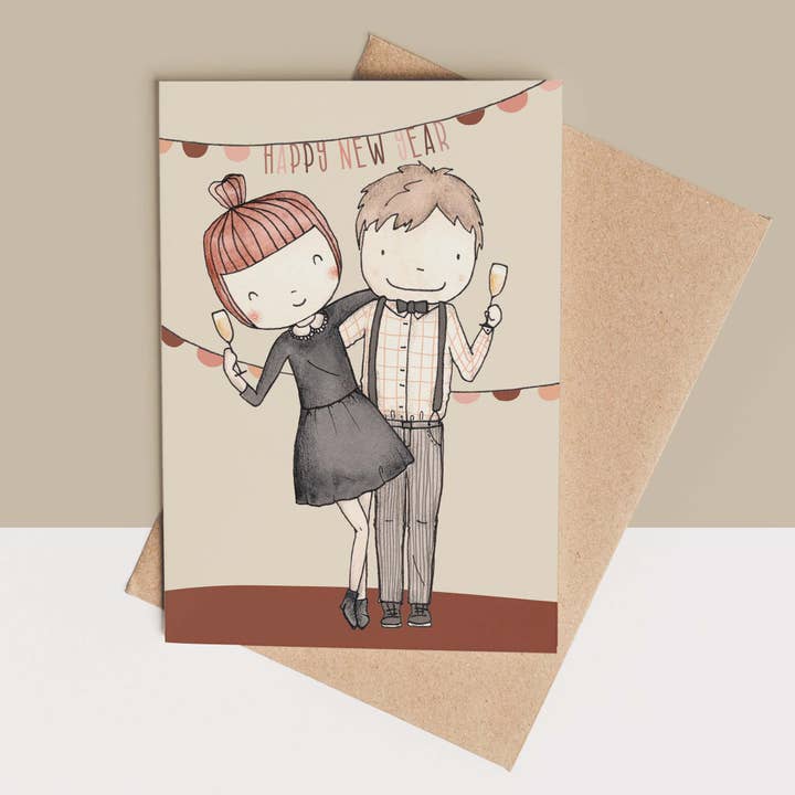 Card + Envelope - Party Couple for wholesale by Bodesigns