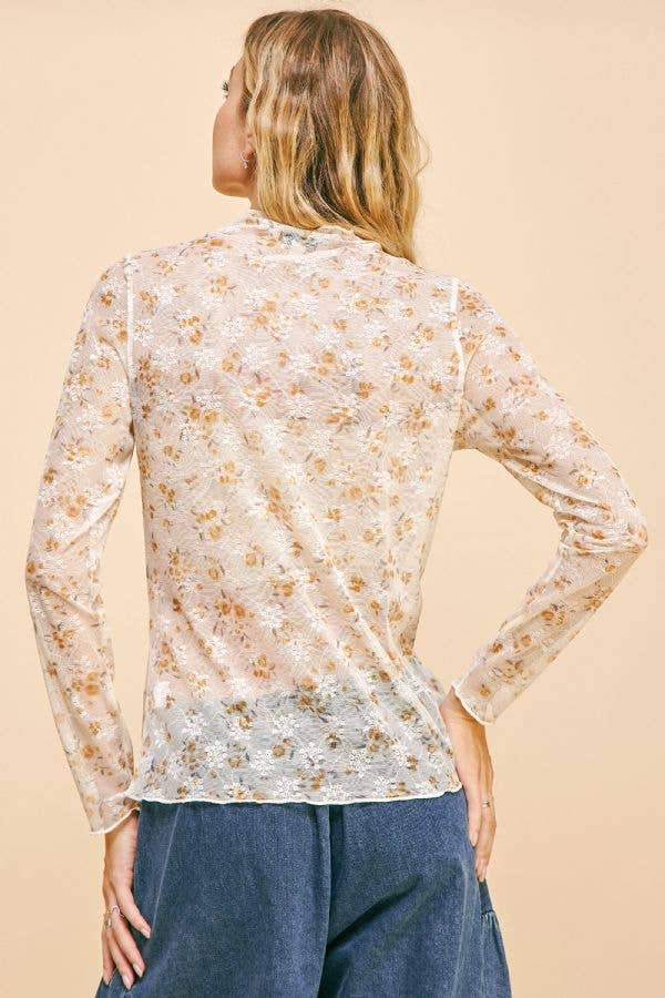 Davi & Dani – Engroshandel Strikket top - Dame – LØS SKILDPADDEHALS BLONDE MESH BLONDE GENNEMSIGTIG TOP4