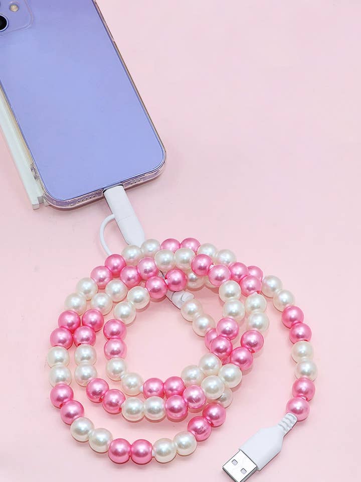 Cable de carga rápida USB dual con cuentas Tik Tok 1110 para venta al por mayor de 42POPS