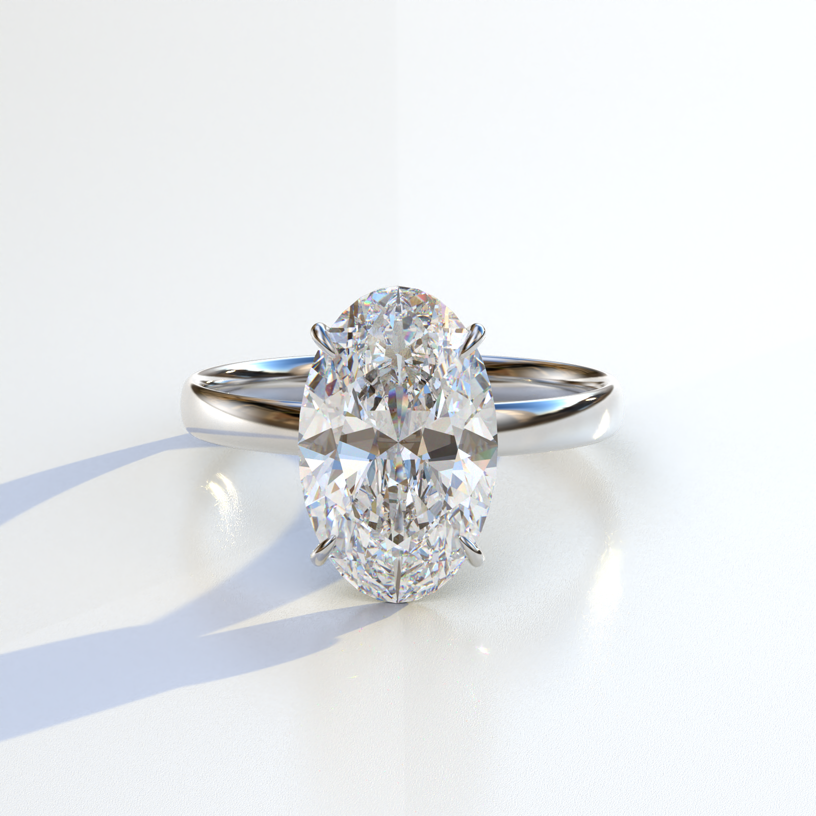 Mohana Jewels - Luxury - Wholesale Engagement Ring - 4 Carat Oval cut Lab Grown Diamond Solitaire Engagement Ring, E VVS Diamond - Cadris0