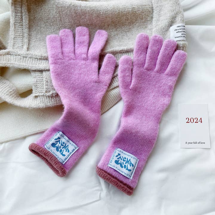 VividLux - Wholesale Gloves - Women's - Macaron Color Touchscreen Knit Gloves4