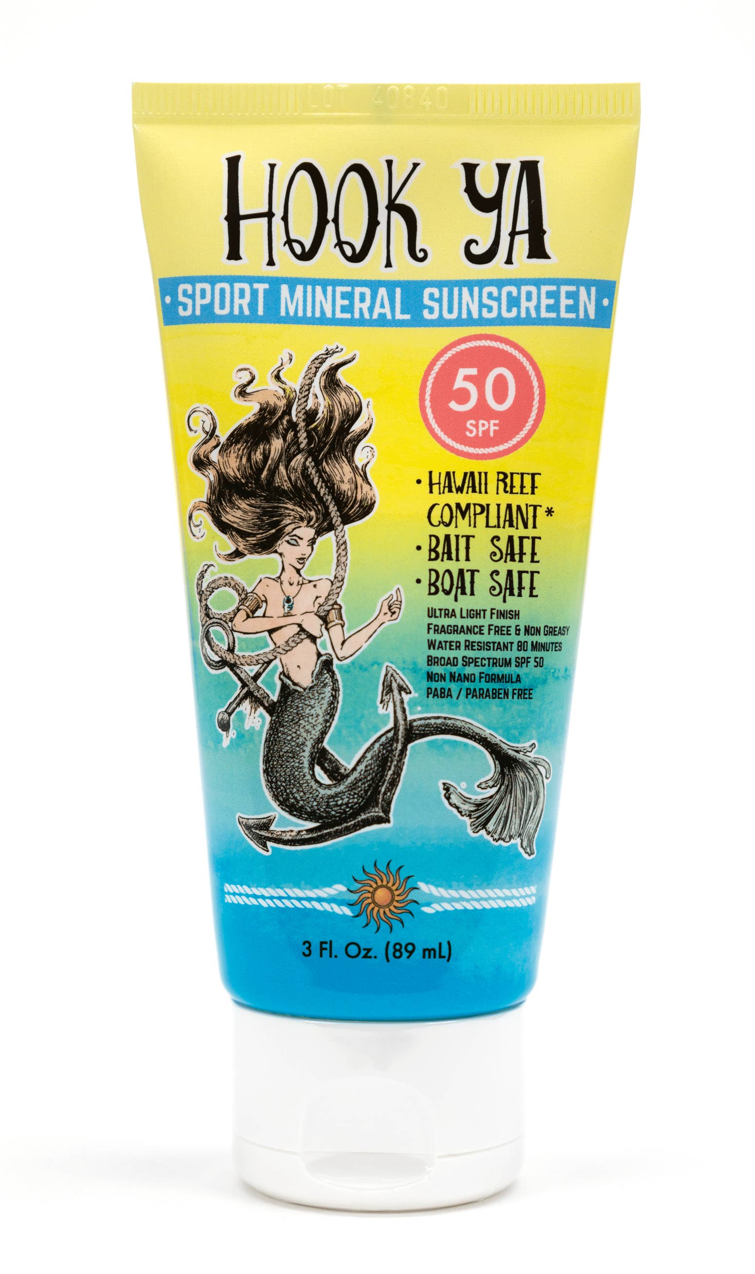 Hook'Ya - Wholesale Sunscreen - Sport Mineral Sunscreen SPF 50 Reef Safe Bait Safe Boat safe