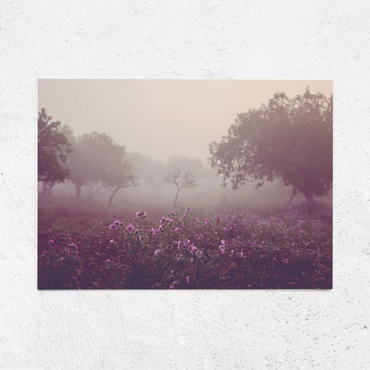 Carte postale Morning Mood A6 Misty Landscape pour la vente par Justepixx