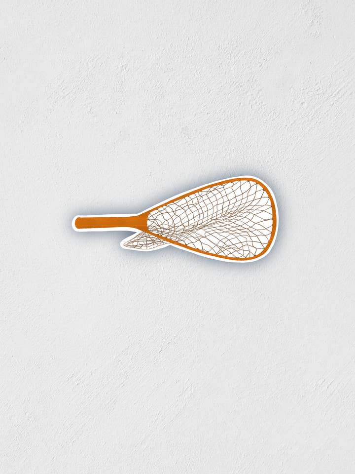 Flyfishing Net Sticker for wholesale by Little Rocks Design