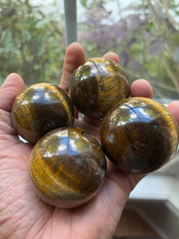 Tiger Eye Sphere/Ball (1 kg pack/2.2 LBS pack) for wholesale by AmazeU