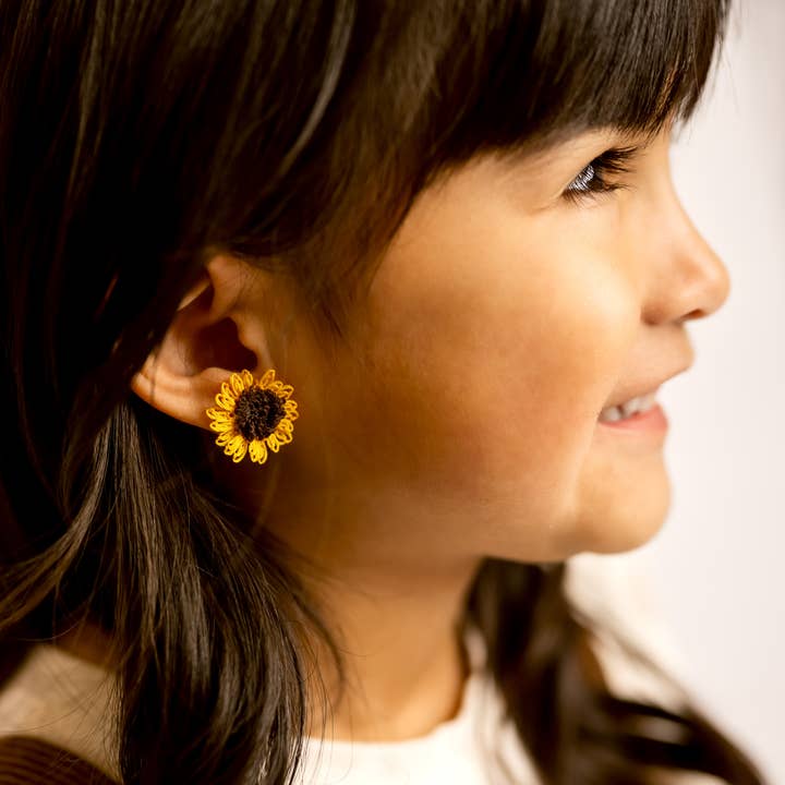 Sunflower Stud Earrings for wholesale by Hemsin Atelier