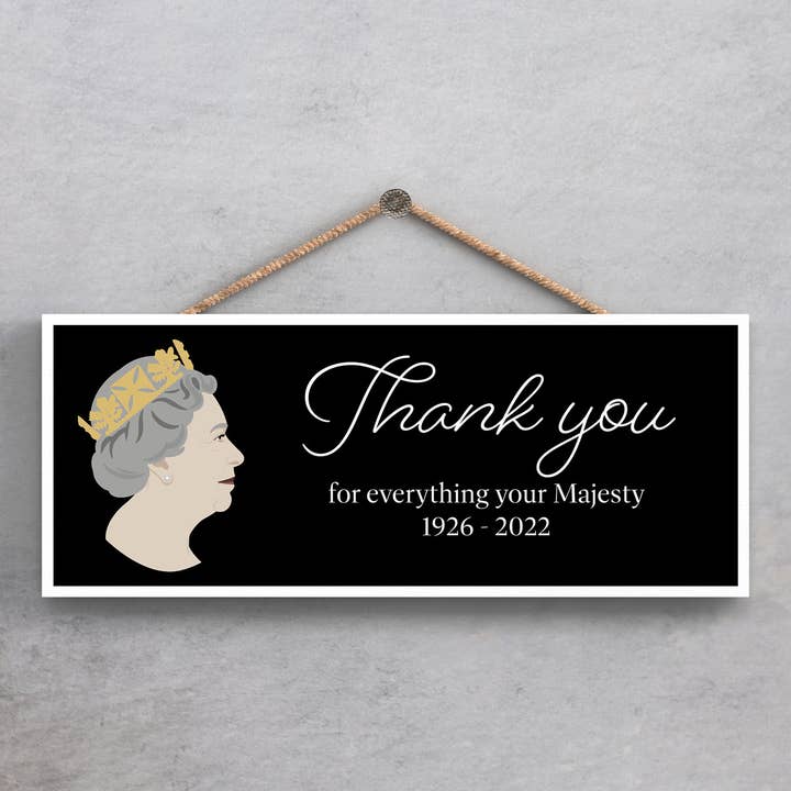 P7178 - Königin Elizabeth II Danke, Majestät, Black Memo für den Großhandel von Vivid Squid Wholesale