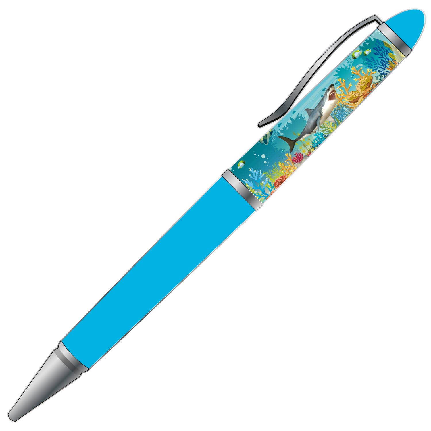 Little Critterz - Vendita all'ingrosso Penne - Penna galleggiante Great White Shark - Azzurro0