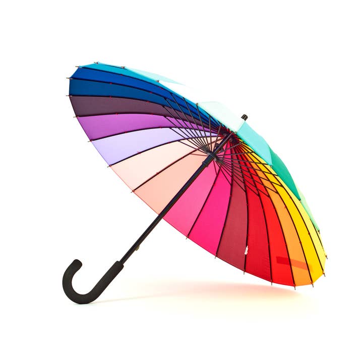 Multicolour Everyday Rainbow Umbrella standard size 88cm Diameter for wholesale on Faire