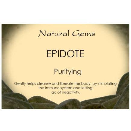 Epidote Information Cards for wholesale by Crystal Magick Wholesale Ltd