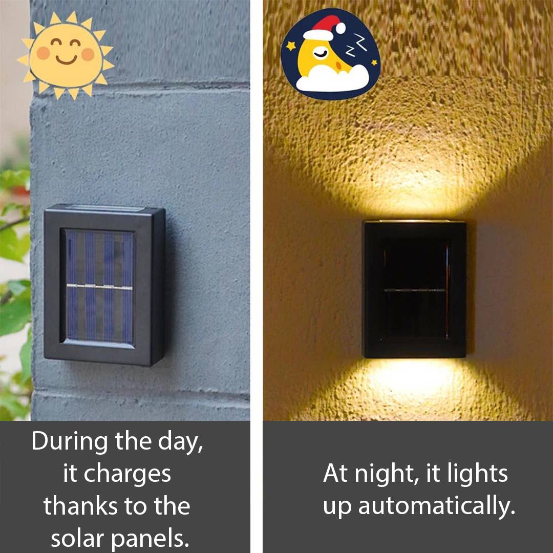 Mtistanbul LTD - Vente Lampe d'extérieur/de jardin - Pack de 2 lampes murales solaires extérieures étanches pour jardin3