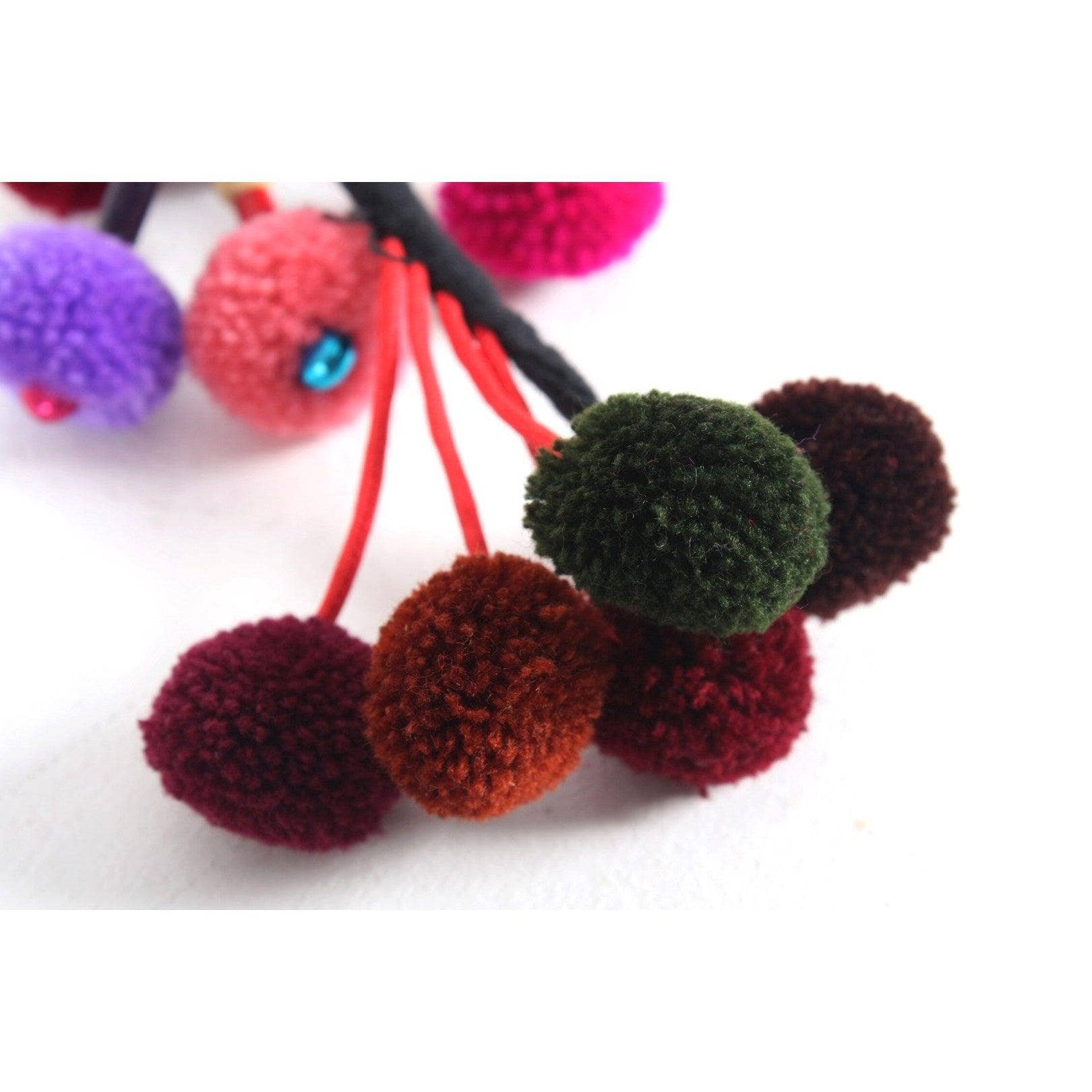 Lumily - Wholesale Purse/Bag Accessory - Women's - Cascade Pom Pom Keychain | Handmade Zipper Pull with Beads and Bells | Thailand5