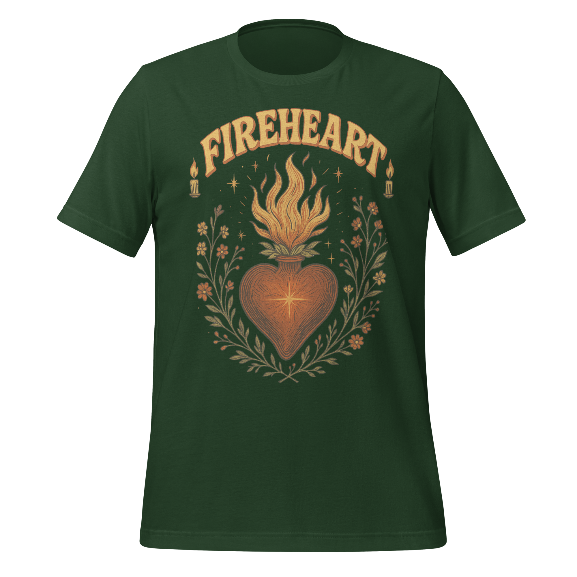 MagicMerchEmporium - Wholesale Screen Printed T-Shirt - Unisex - Fireheart Sacred Heart Tee4